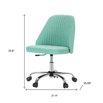 21" Silver Tufted Swivel Lounge Chair