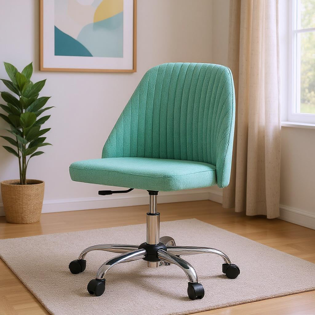 21" Silver Tufted Swivel Lounge Chair