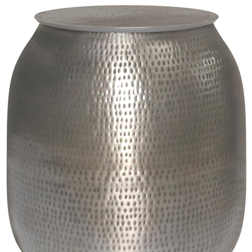 21" Silver Metal Round End Table