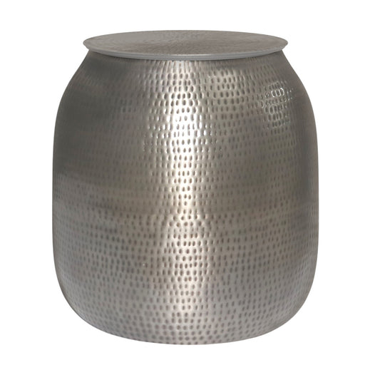 21" Silver Metal Round End Table