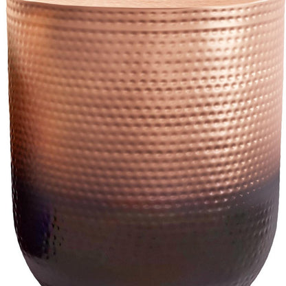 22" Copper Metal Round End Table