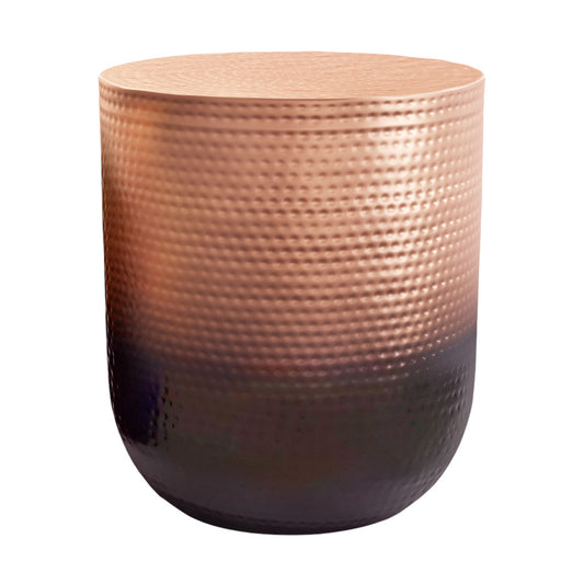 22" Copper Metal Round End Table
