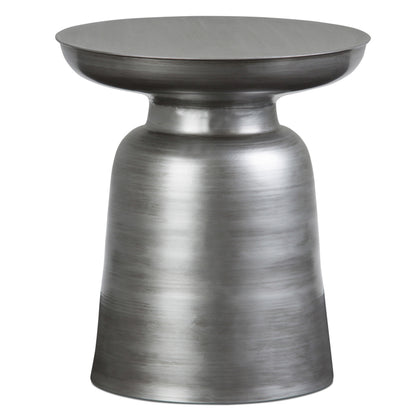 18" Silver Metal Round End Table
