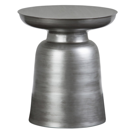 18" Silver Metal Round End Table
