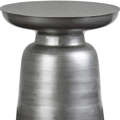 18" Silver Metal Round End Table