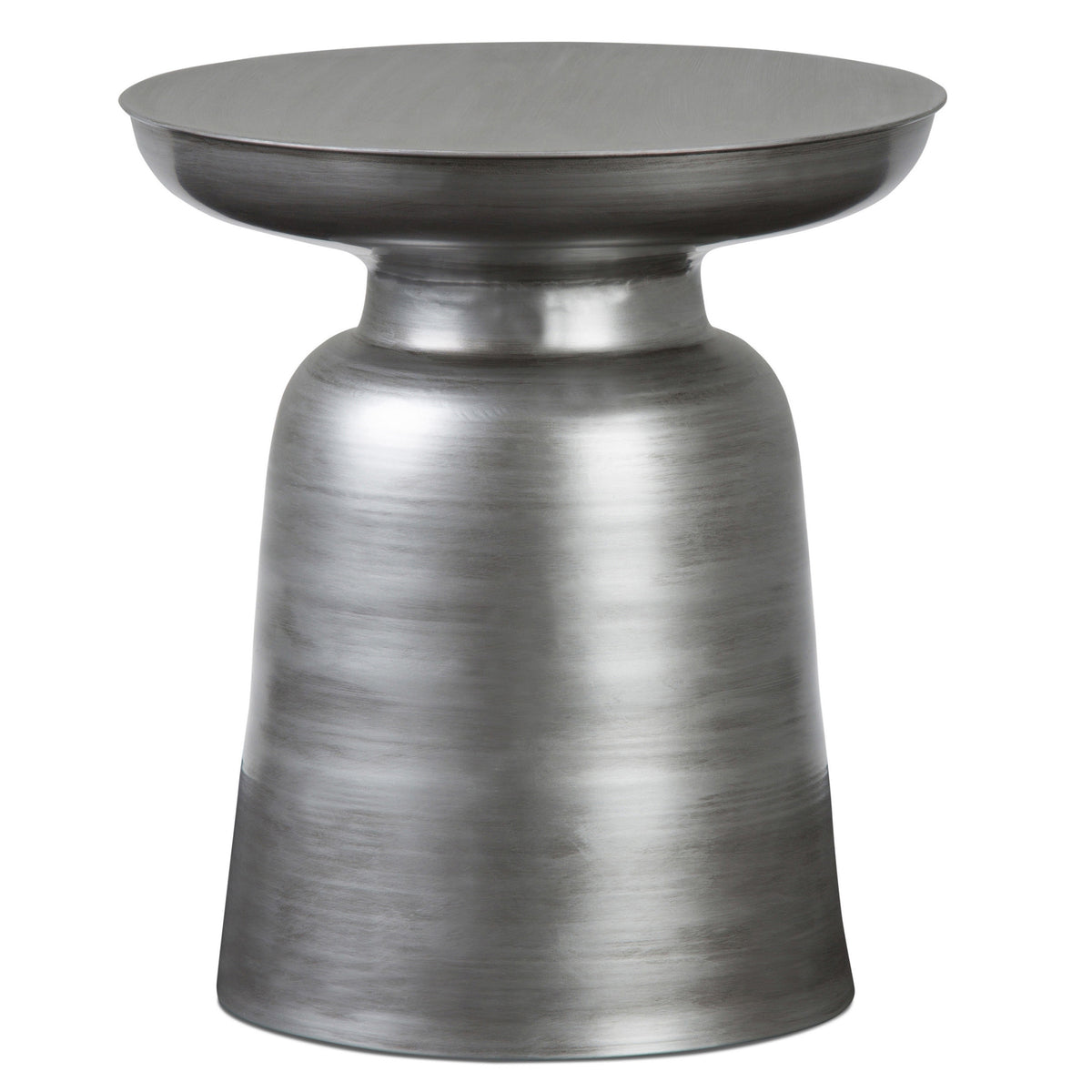 18" Silver Metal Round End Table