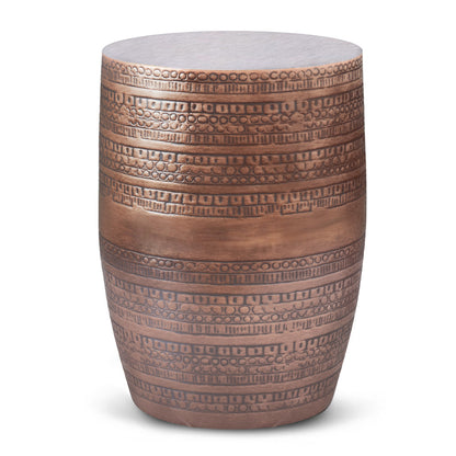 20" Copper Metal Round End Table
