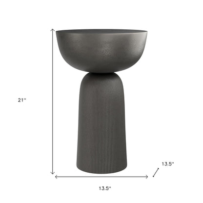 21" Black Aluminum Round End Table