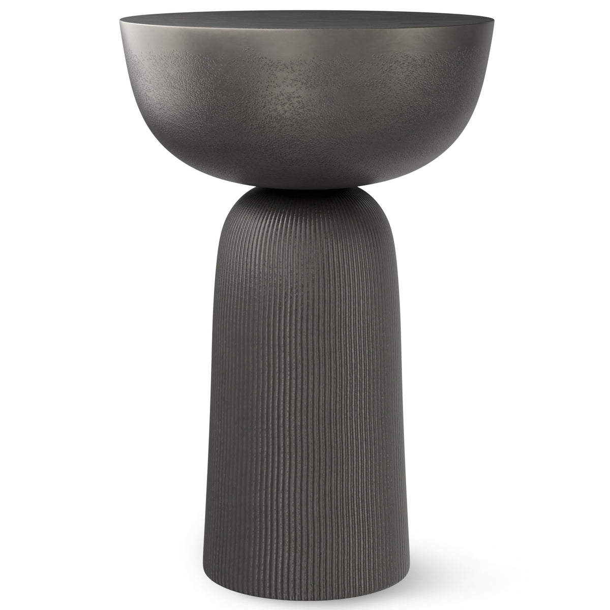 21" Black Aluminum Round End Table