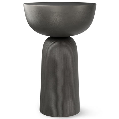 21" Black Aluminum Round End Table