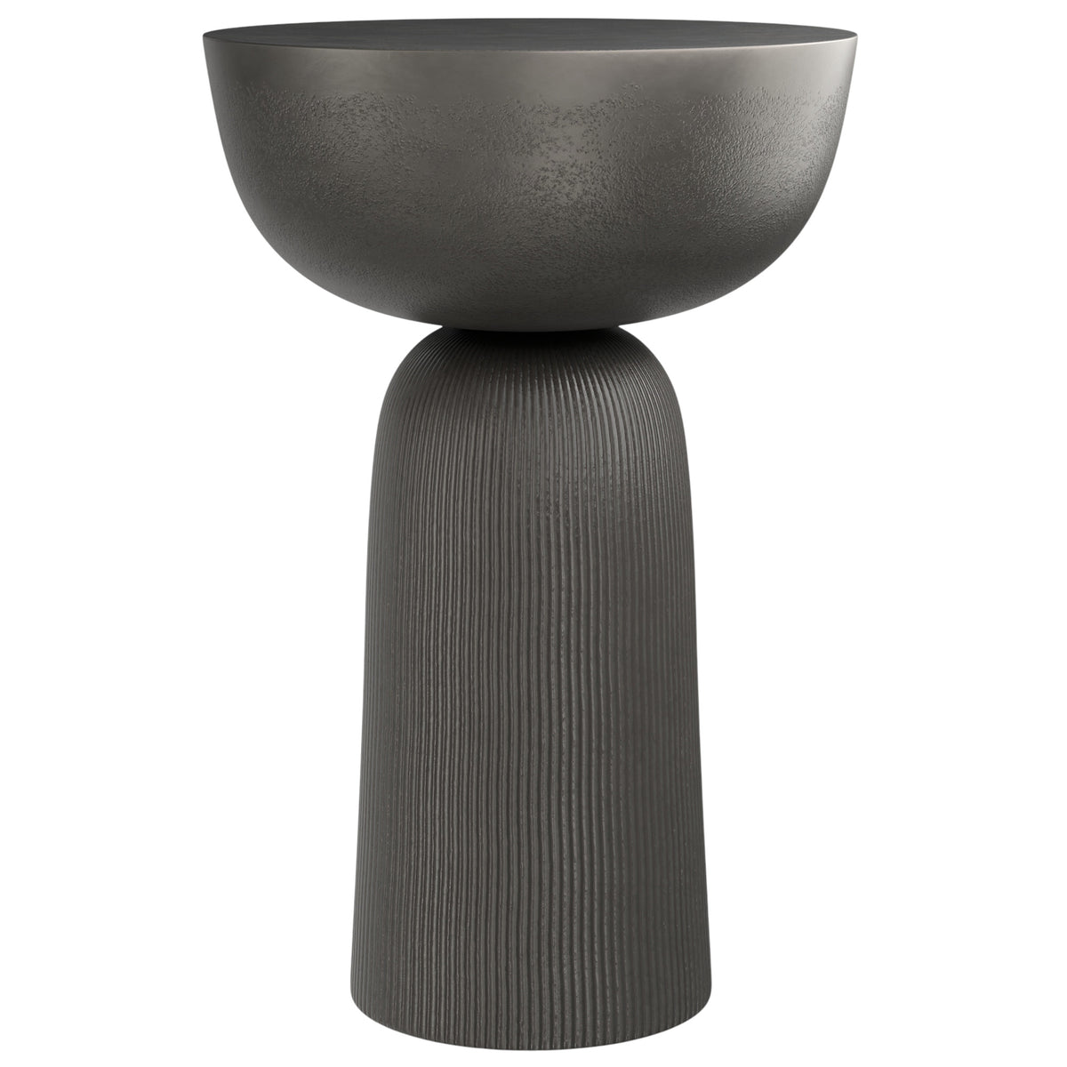 21" Black Aluminum Round End Table