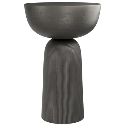 21" Black Aluminum Round End Table