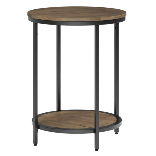 24" Granite Gray Metal Round End Table