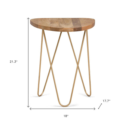 21" Gold Metal Round End Table
