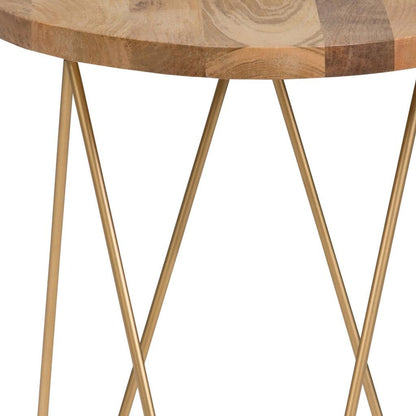 21" Gold Metal Round End Table