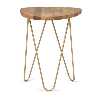 21" Gold Metal Round End Table