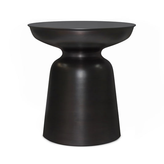 18" Copper Metal Round End Table