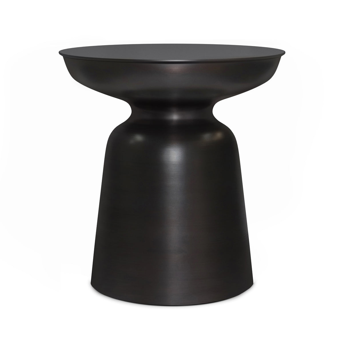 18" Copper Metal Round End Table