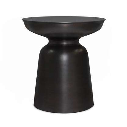 18" Copper Metal Round End Table