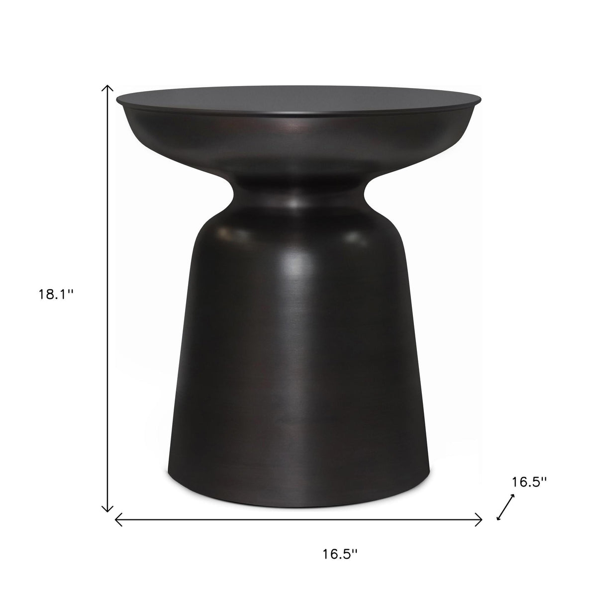 18" Copper Metal Round End Table