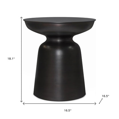 18" Copper Metal Round End Table