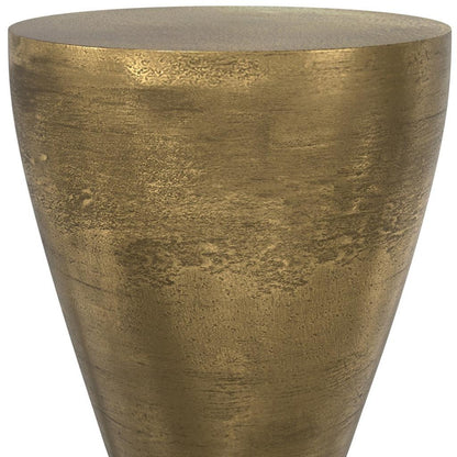 18" Antiqued Brass Aluminum Round End Table