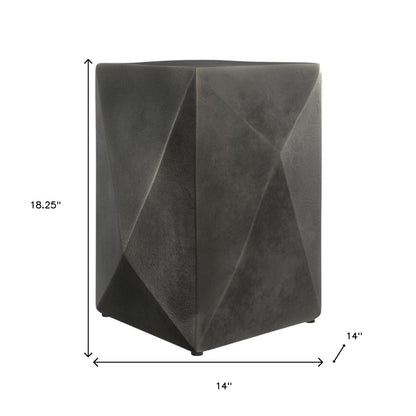 18" Graphite Aluminum Square End Table