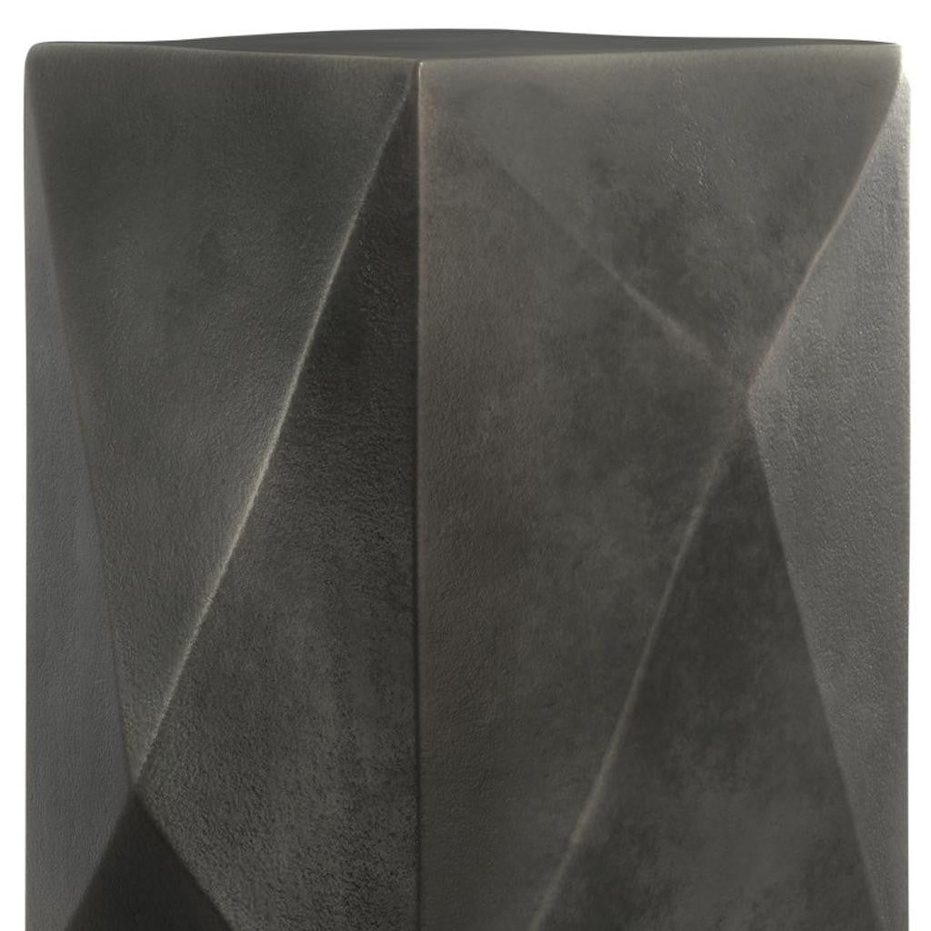 18" Graphite Aluminum Square End Table