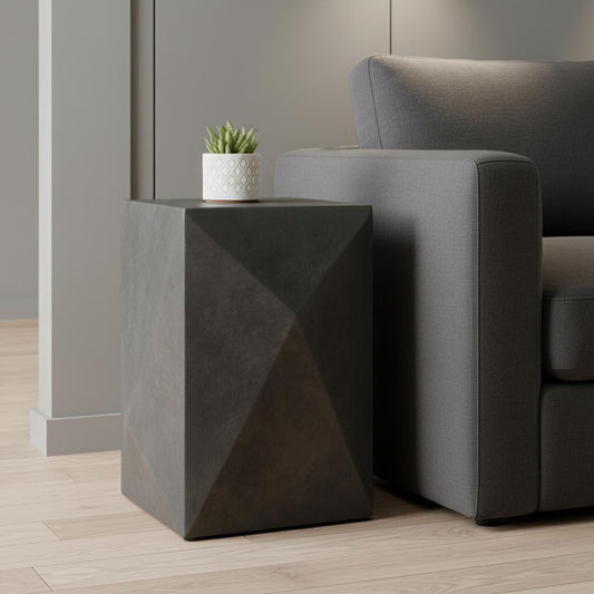 18" Graphite Aluminum Square End Table