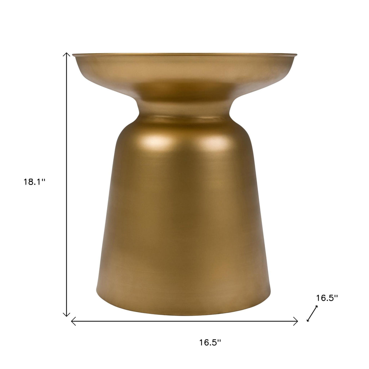 18" Gold Metal Round End Table