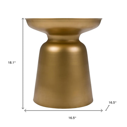 18" Gold Metal Round End Table