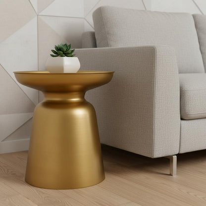 18" Gold Metal Round End Table