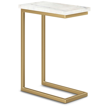 24" Gold Marble End Table And Trunk Storage