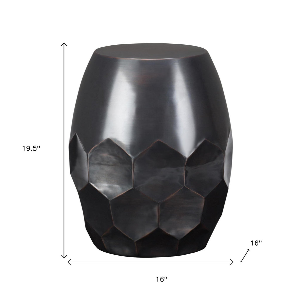 20" Copper Metal Round End Table