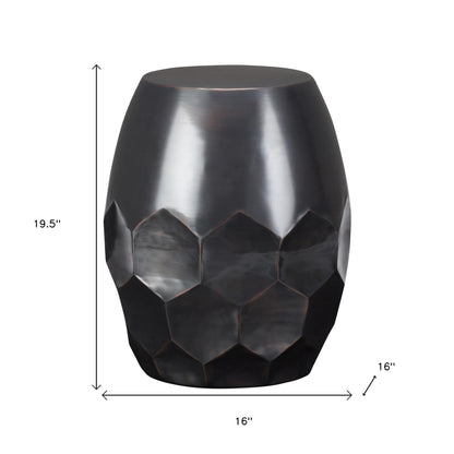 20" Copper Metal Round End Table