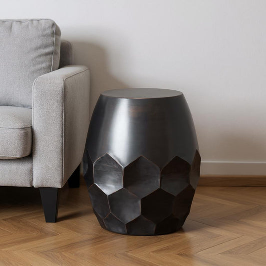 20" Copper Metal Round End Table