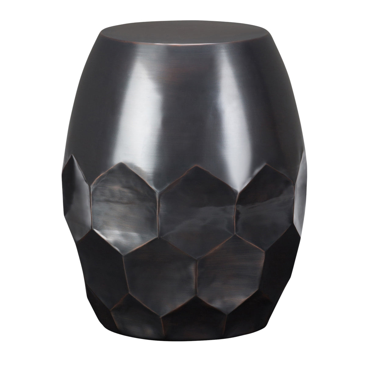 20" Copper Metal Round End Table