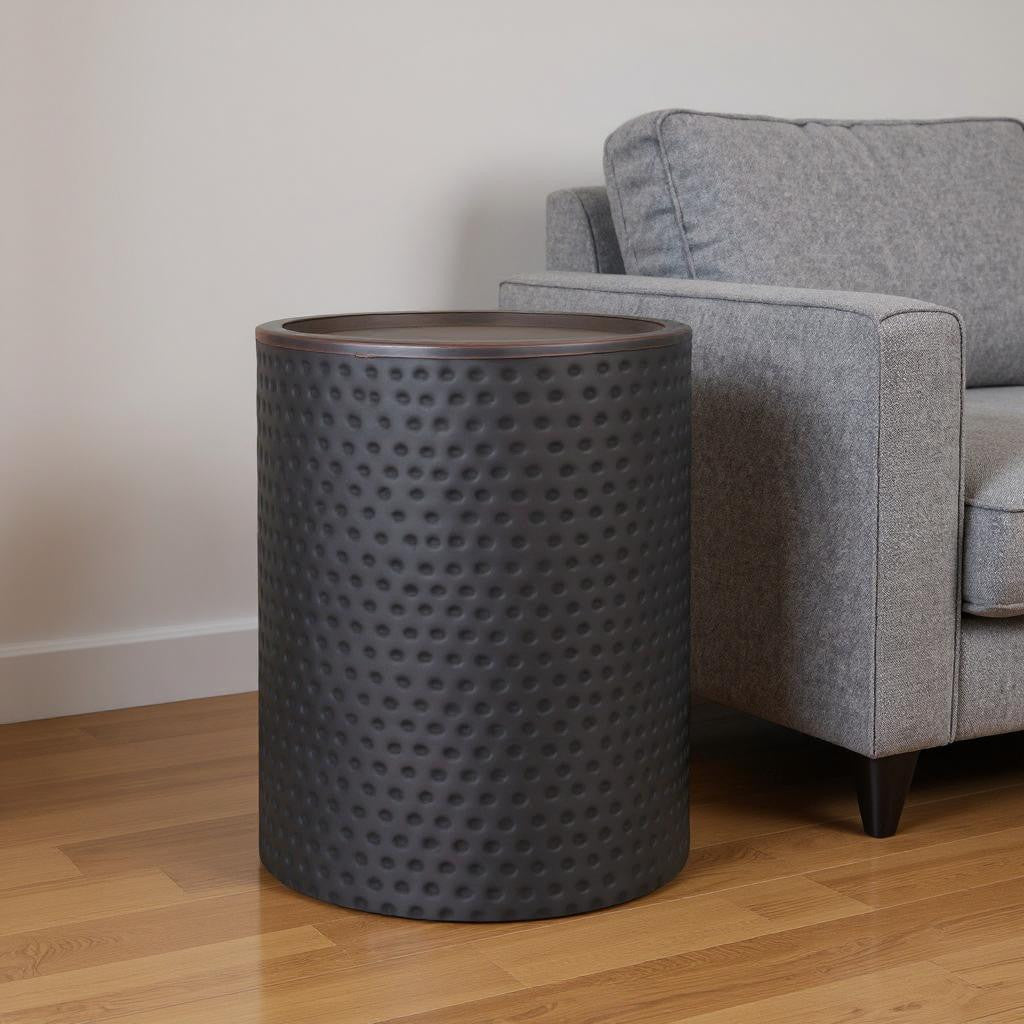 21" Copper Metal Round End Table
