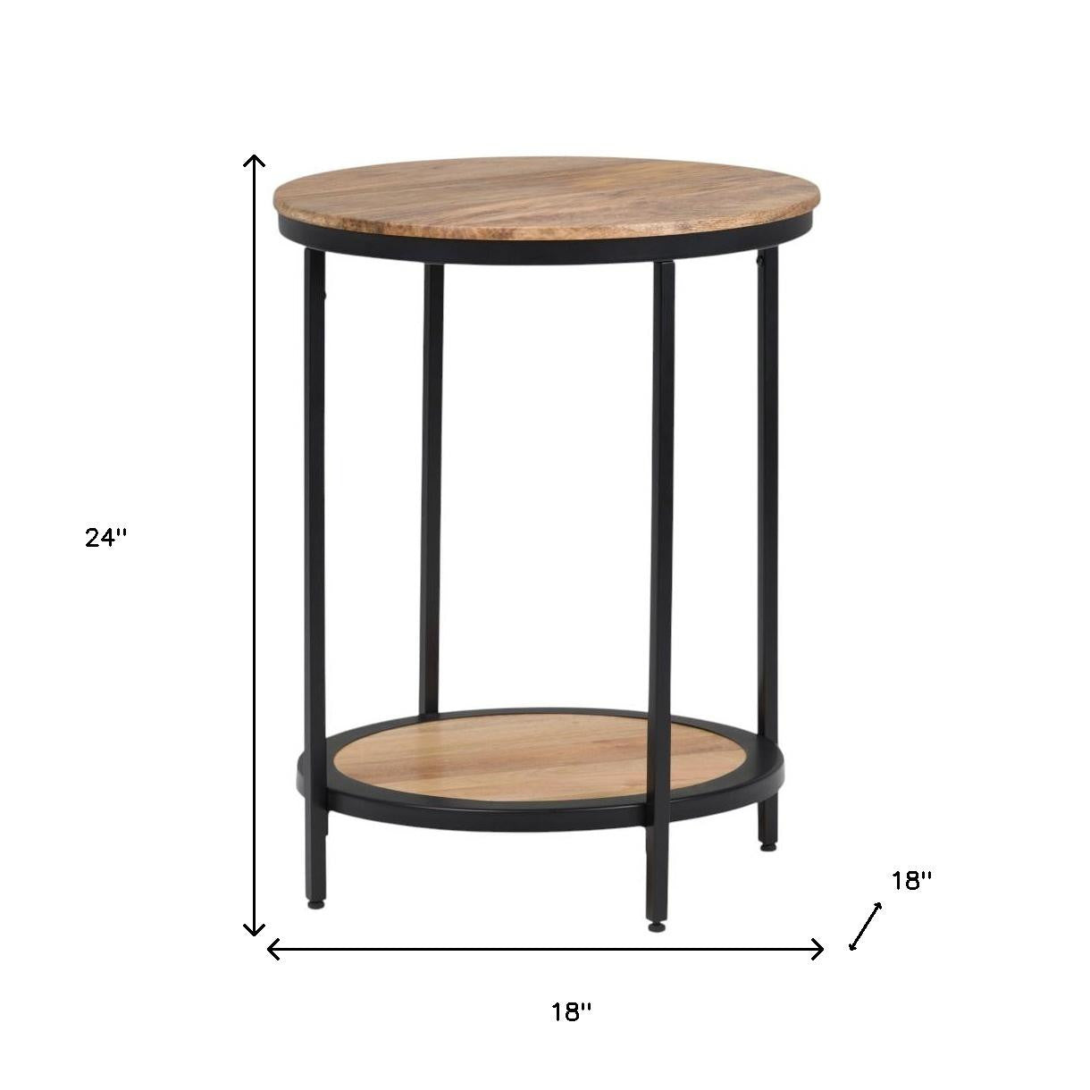 24" Natural Metal Round End Table