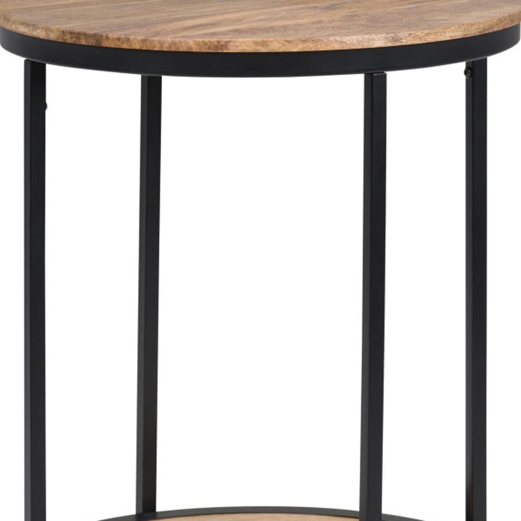 24" Natural Metal Round End Table