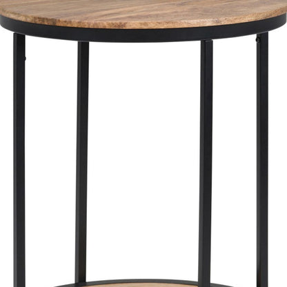 24" Natural Metal Round End Table