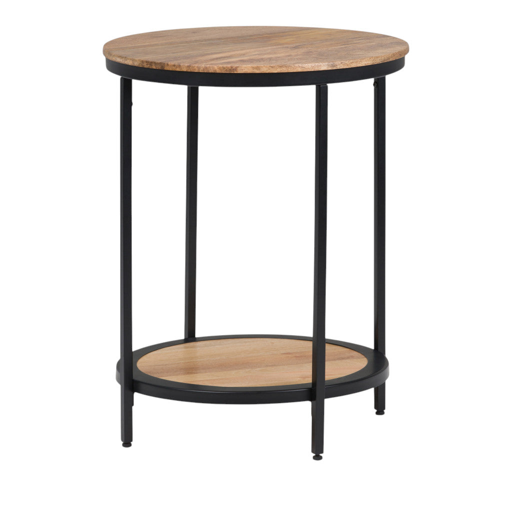 24" Natural Metal Round End Table