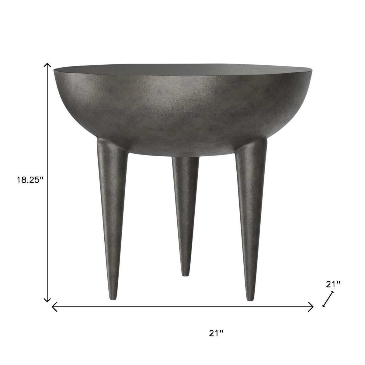 18" Graphite Aluminum Round End Table