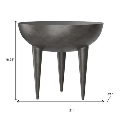 18" Graphite Aluminum Round End Table