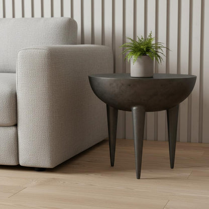18" Graphite Aluminum Round End Table