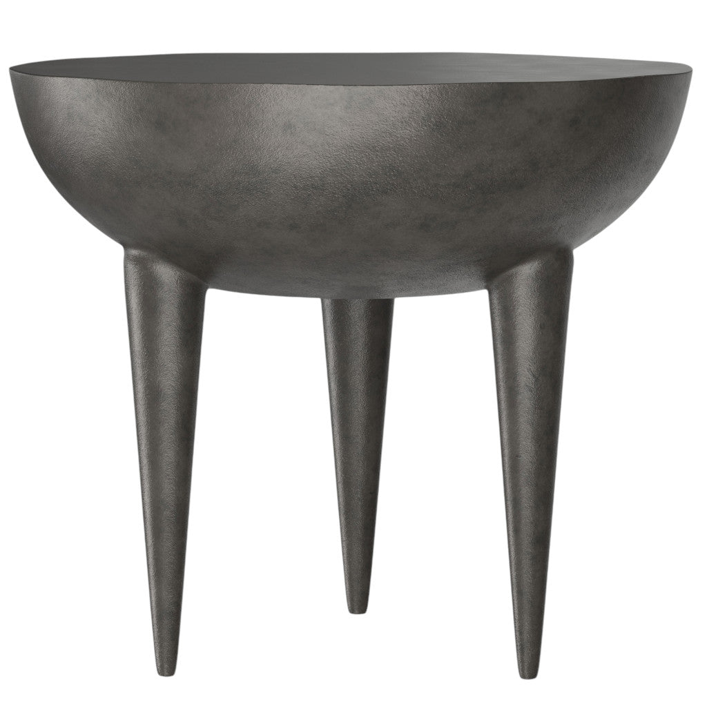 18" Graphite Aluminum Round End Table
