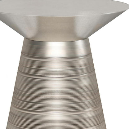 20" Silver Metal Round End Table