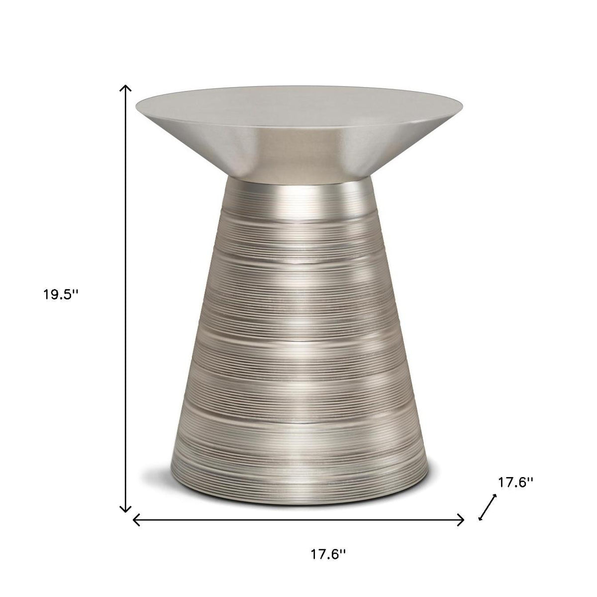 20" Silver Metal Round End Table