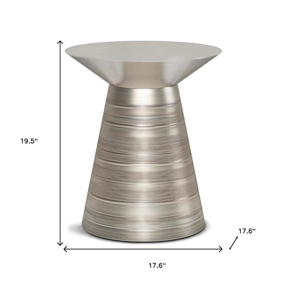 20" Silver Metal Round End Table