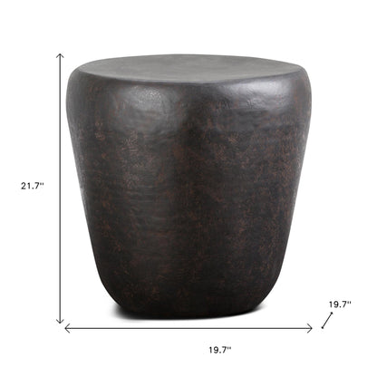 22" Bronze Metal Round End Table